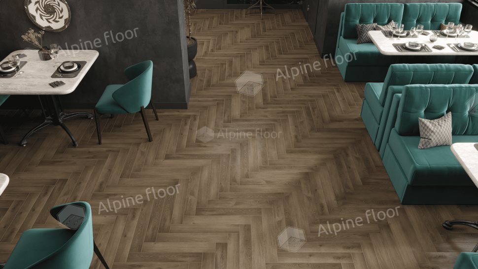 Ламинат "Alpine Floor" Herringbone 12 PRO Дуб Анжу (606*101*12 мм) — купить в Севастополе