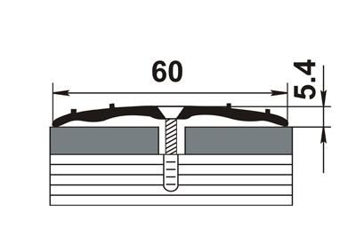 Порожек алюминиевый ПС-07 (1800*60*5,4 мм)