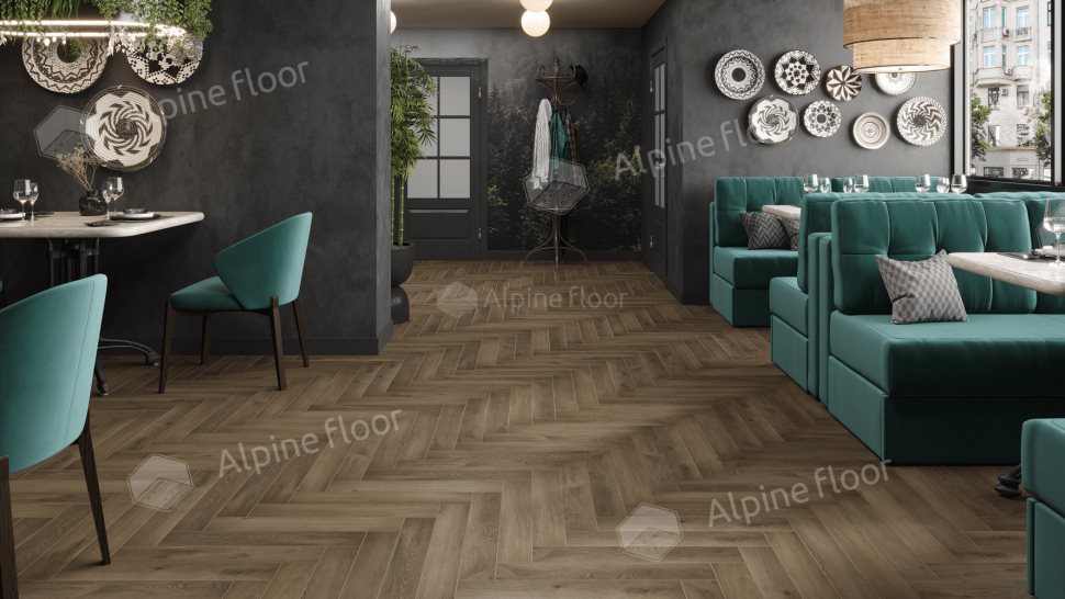 Ламинат "Alpine Floor" Herringbone 12 PRO Дуб Анжу (606*101*12 мм) — купить в Севастополе