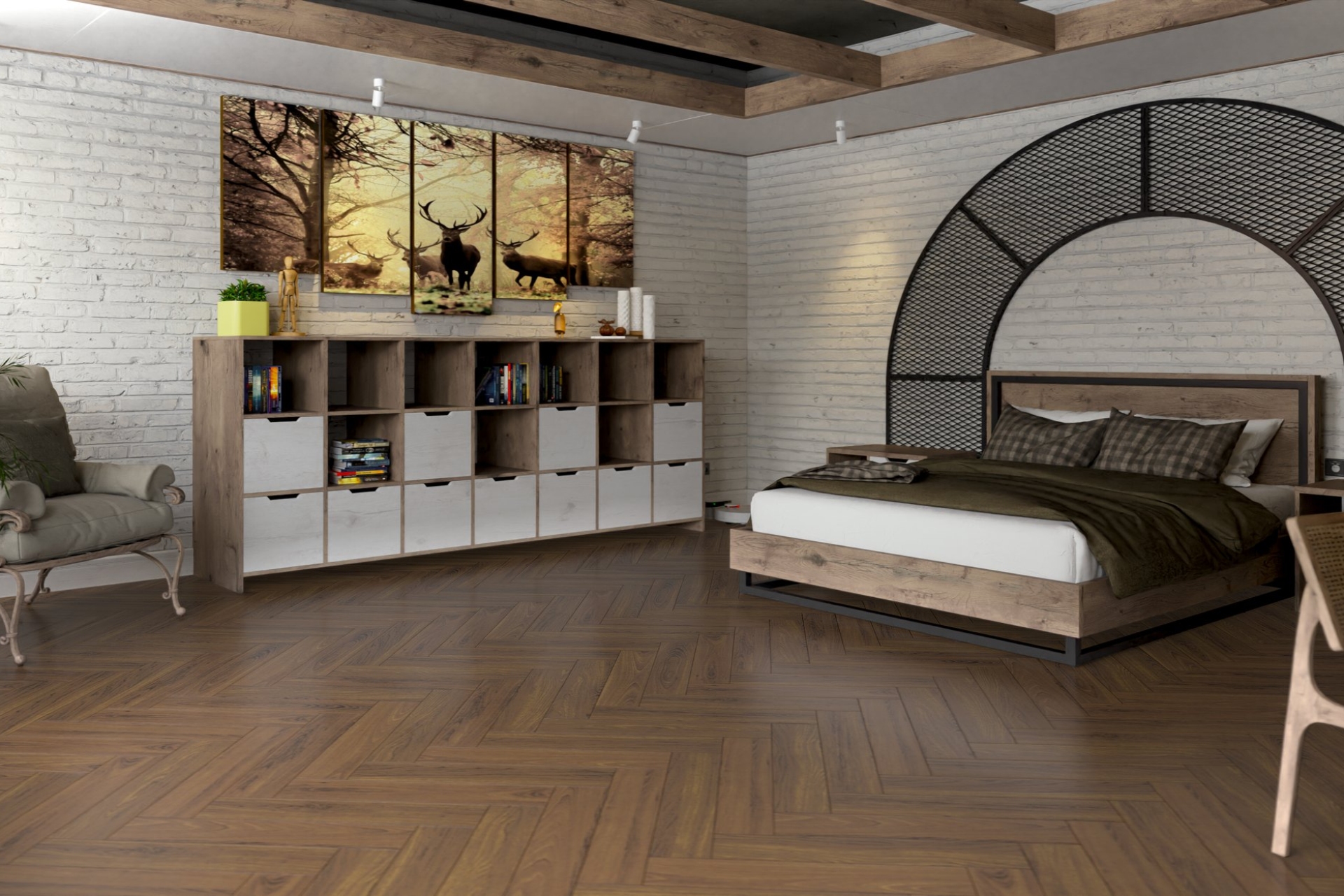 Инженерный паркет «Damy Floor» Ореховый (укладка елочкой) — купить в Севастополе