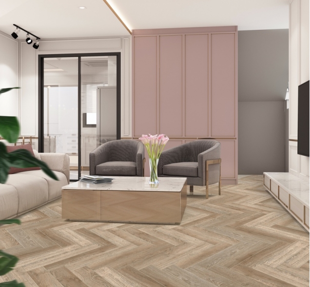 Виниловый ламинат SPC "Cronafloor" Herringbone Дуб Лилль (640*128*4,5 мм) — купить в Севастополе