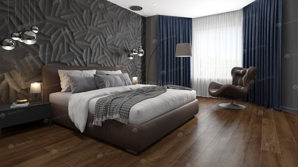 SPC Ламинат "Alpine Floor" Дуб шоколадный (1220*183*8 мм) — купить в Севастополе