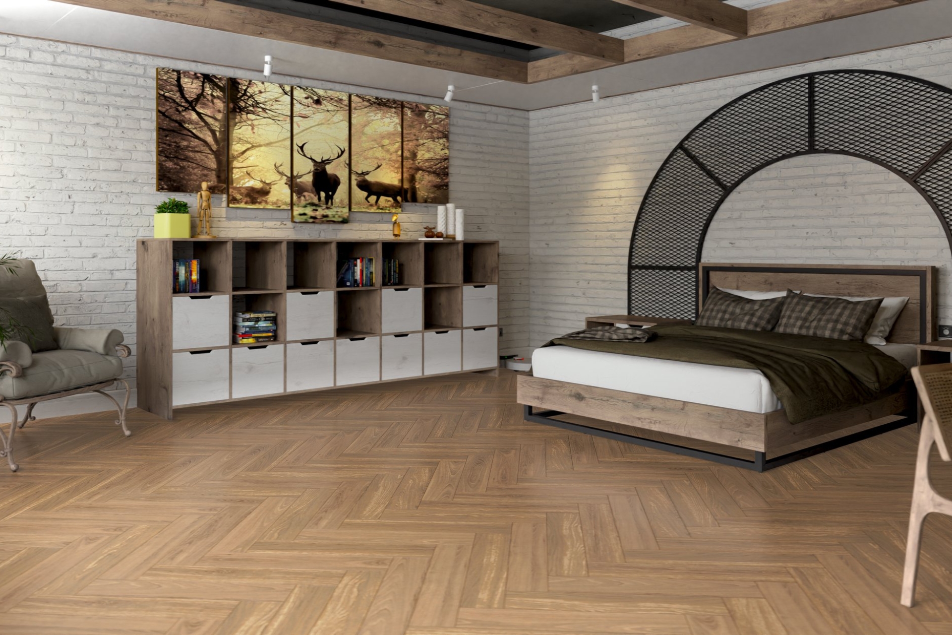 Инженерный паркет «Damy Floor» Натуральный (укладка елочкой) — купить в Севастополе