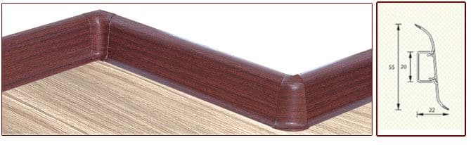 Плинтус "Идеал" пластиковый Комфорт Вишня красная (2500*22*55 мм) — купить в Севастополе