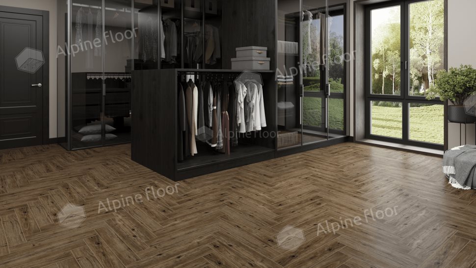 Ламинат "Alpine Floor" Herringbone 12 PRO Дуб Бордо (606*101*12 мм) — купить в Севастополе